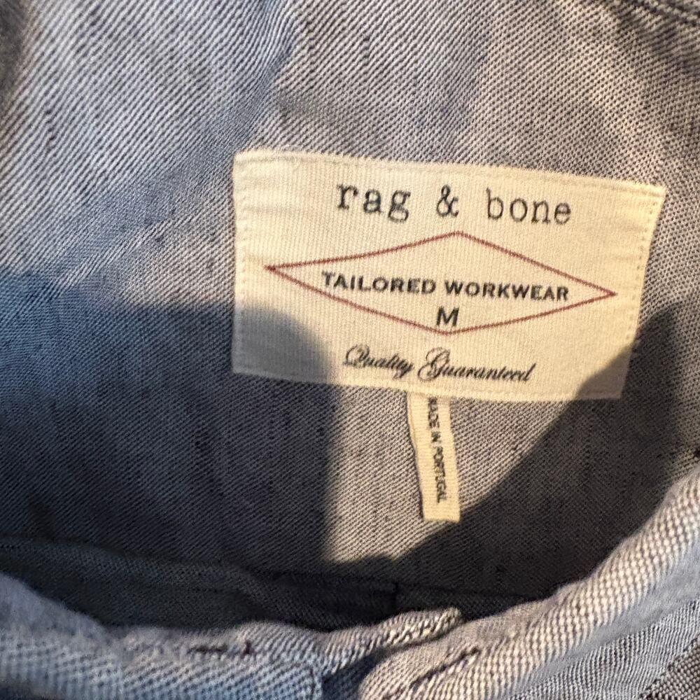 Rag & Bone Button Up Shirt Long Sleeve Tailored Workwear Heather Grey - M - Picture 5 of 6